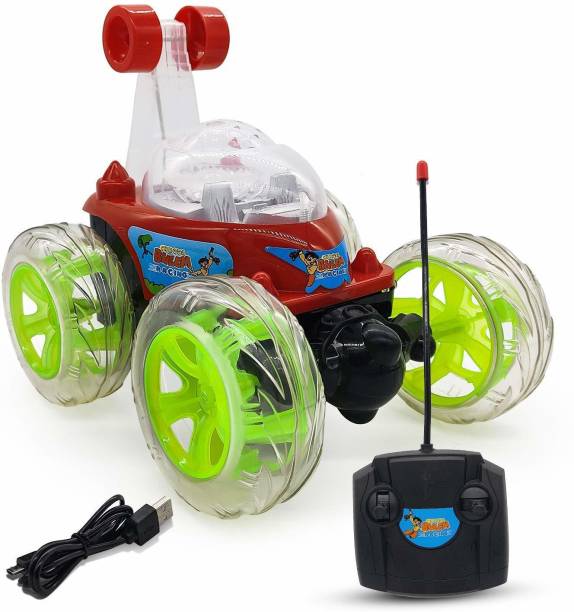 Dykidrah Rechargeable 360 Degree Twisting Remote Control Stunt Car with Music & Lights for Kids (Colors as Per Stock) (MULTY COLOUR) (MULTI CAR)