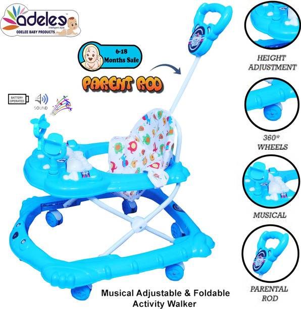 ODELEE Musical Activity Walker With Parent Rod