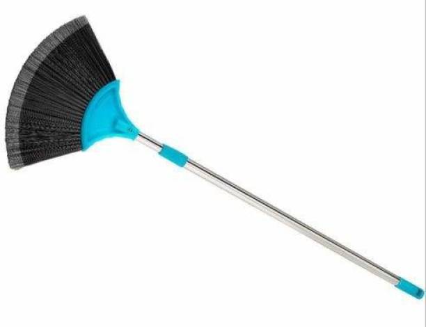 Kedy Broom with Long Stainless Steel Rod and Extendable Cobweb Cleaner Stick Handle Brush Use in Fan, Ceiling, and Roof Cleaning - Multicolor Nylon Dry Broom