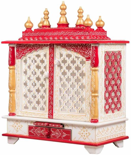 CRAFTSFORT (Mandir) Temple for Home Pooja, Arti ||Unique Design Temple for Home and Office Solid Wood Home Temple
