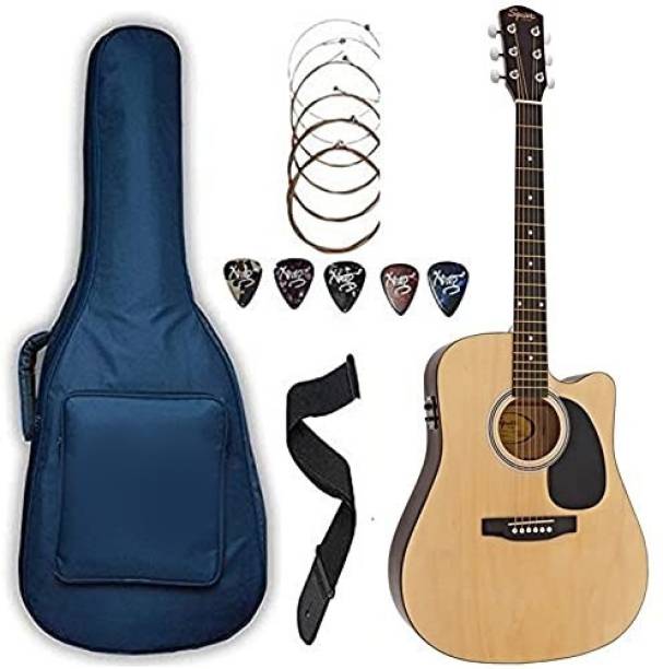 FENDER SA105CE Electric Acoustic Guitar With Sponge Bag, Belt & Plectrums, String Set Combo Pack (NT) Semi-acoustic Guitar Mahogany Rosewood Right Hand Orientation