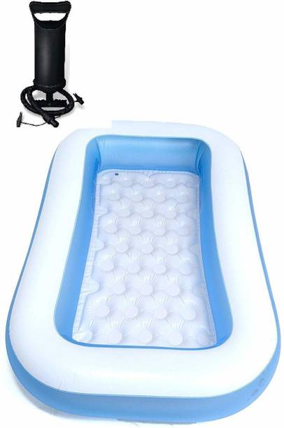 Orioles 5.5 FT. Bath tub for Baby Inflatable Rectangular Pool with Air Balloon Pump Inflatable Rectangular Pool, Multicolor Inflatable Swimming Pool