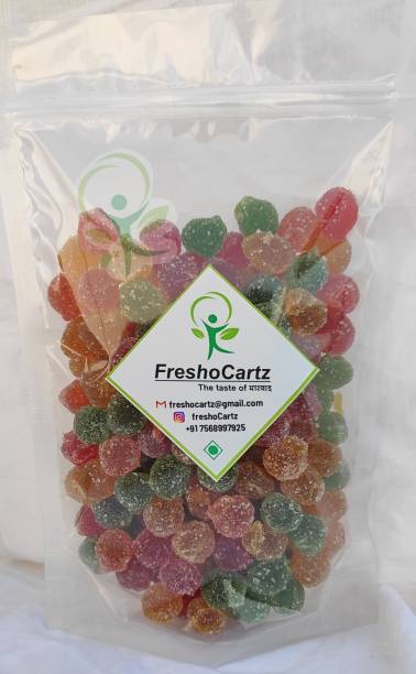 FreshoCartz Round Jelly Candy All Fruits Flavour (Sweet Sugar Coated and Brightly Coloured) Sweet Jelly Beans