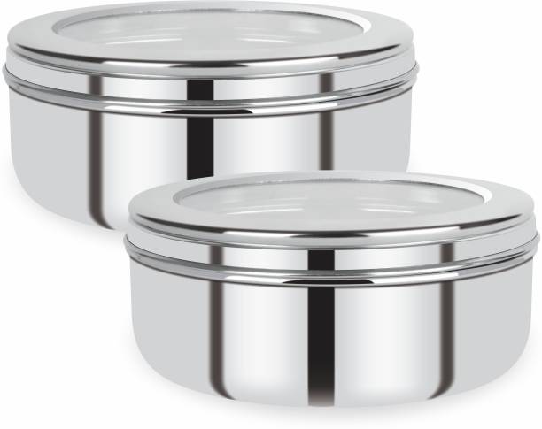 Renberg Stainless Steel Puri Canister Set of 2, 950ml, Sliver (RBIN-6094)  - 950 ml Steel Utility Container