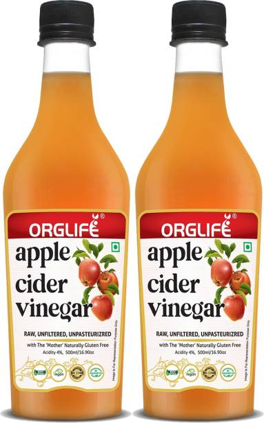 ORGLIFE Apple Cider Vinegar (ACV) with Probiotic Mother | Raw, Unfiltered, Unpasteurized - 1000ml Vinegar
