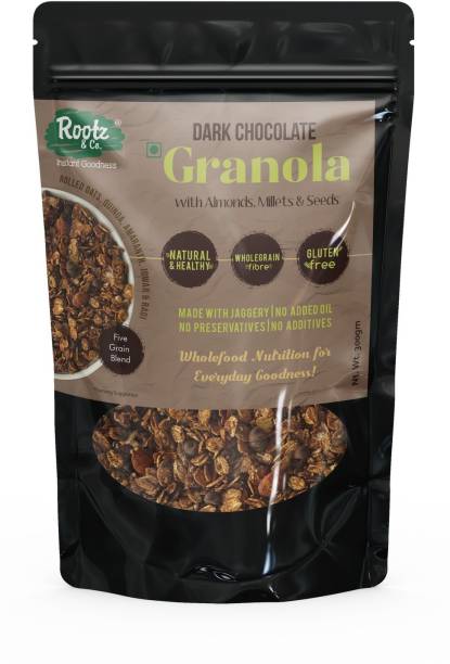 Rootz & Co. Ready to Eat Granola ( Dark Chocolate with Almonds, Millets and Superseeds) Pouch