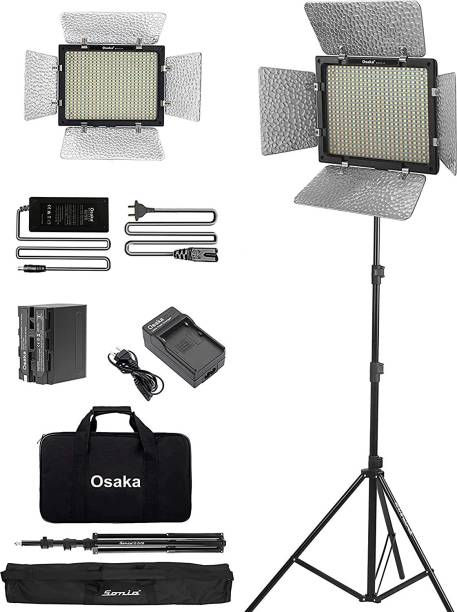 OSAKA Bi-Color Dimmable LED Video Light OS 528 Slim for DSLR Camera YouTube Video Shooting with 1 Pc Combo kit: 1 Battery 8000 mAh; 1 Fast Charger; 1 AC Adapter; 1 Light Stand; 1 LED Bag; 1 Stand Bag Flash