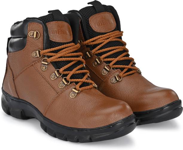 Udenchi Tan Genuine Leather Industrial Safety Boot (UD635TAN9) Steel Toe Genuine Leather Safety Shoe