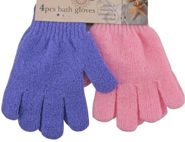feelhigh Exfoliating Dual Texture Bath Gloves for Shower, Spa, Massage and Body Scrubs, Dead Skin Cell Remover, Gloves with hanging loop