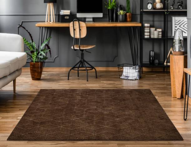Saral Home Brown Polypropylene Carpet