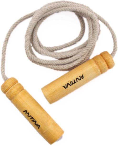 ANTINA WOODEN HANDLE COTTON ROPE Freestyle Skipping Rope