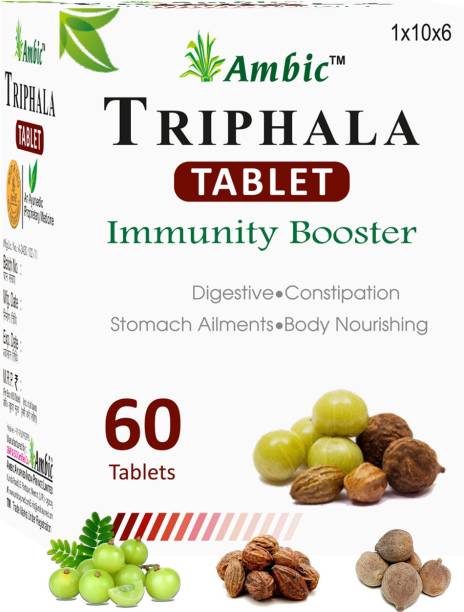 AMBIC Triphala Tablet - 60 Tablets I Ayurvedic Bowel Wellness Tablets For Digestive Health , Constipation Relief & Gastric Troubles