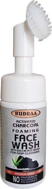 Rudraa CHARCOAL FOAMING FACE WASH WITH BUILT IN BRUSH MASSAGER FOR REMOVING WHITE HEADS AND BLACK HEADS OF SKIN, TAN Face Wash
