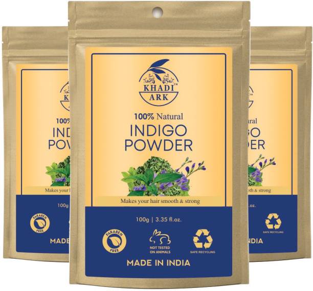 Khadi Ark Herbal Indigo Powder (Pack of 3, 100 GM Each)