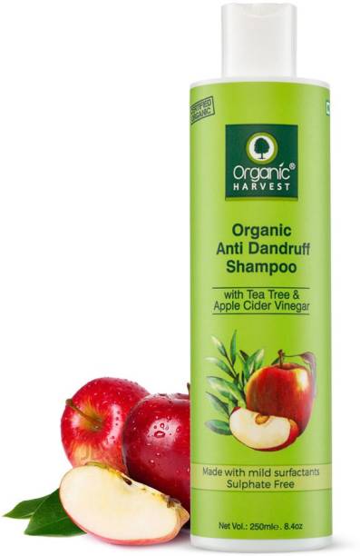 Organic Harvest Anti Dandruff Shampoo with Tea Tree and Apple Cider Vinegar for Women & Men | For All Type Hair | Free from Chemicals, Mineral Oils, Alcohol