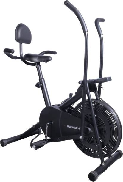 Reach AB-110BH Air Bike Stationary Exercise Cycle With Back Support Seat & Handles Upright Stationary Exercise Bike