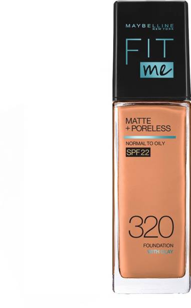 MAYBELLINE NEW YORK Fit Me Matte+Poreless Liquid Foundation (With Pump & SPF 22), 320 Natural Tan Foundation