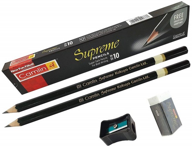 10 Pcs Pack x 3 Camlin Supreme HD Super Dark Premium Pencil 