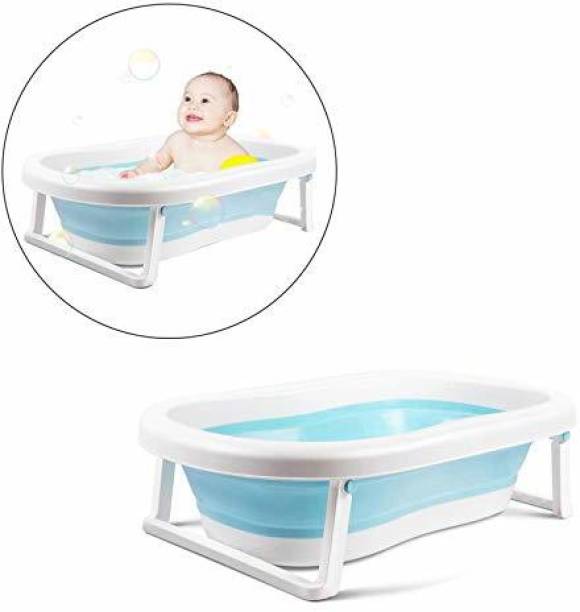 Safe-o-kid Premium Quality, Anti-slip Foldable Infant Bathtub, Portable Travel Friendly, Foldable Shower Pool for kids- ( 0-3 Years ), Blue
