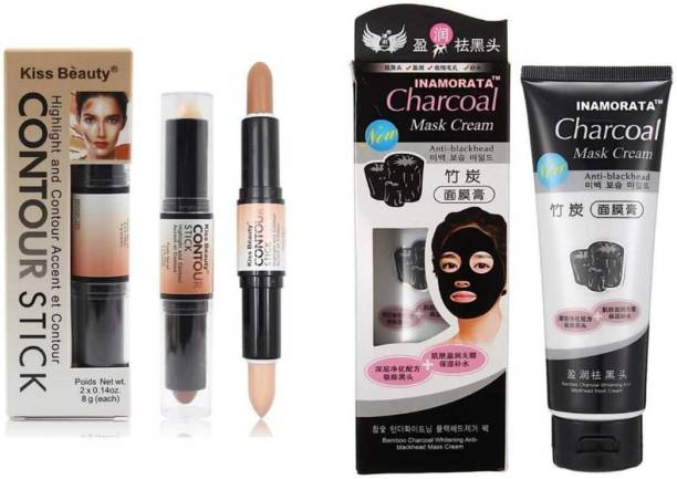 Kiss Beauty Highlighter and Contour Stick Highlighter & Charcoal Face Mask