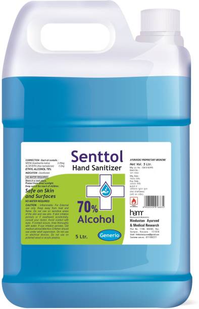 senttol HAND SANITIZER 5 LITER (5LTR) (5000 ML) (5 LITRE) 70% ALCOHOL Hand Sanitizer Can