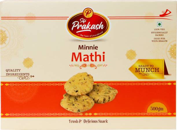 Sifi Prakash Pure & Healthy Minnies Mathi 500 gm | Mathri | Evening Tea Time Snacks | Healthy | Crispy | Namkeen | Ready to eat | Occasion | Snacks | Festival