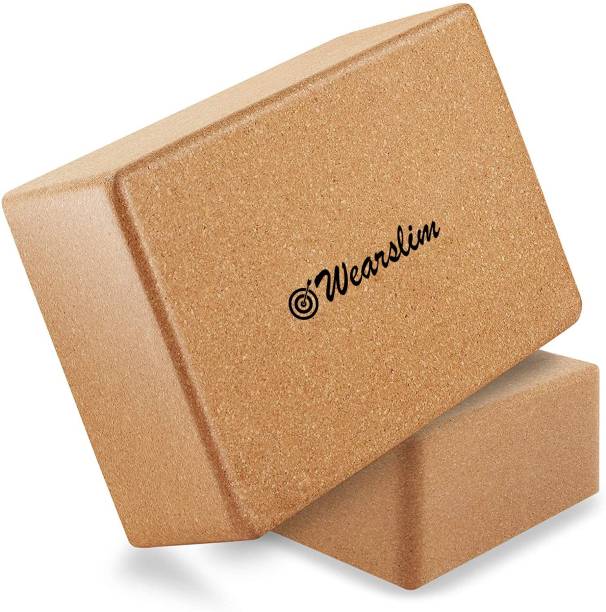Wearslim Premium Eco Friendly Fine Grain Cork Yoga Brick High Density Non-Slip Yoga Blocks