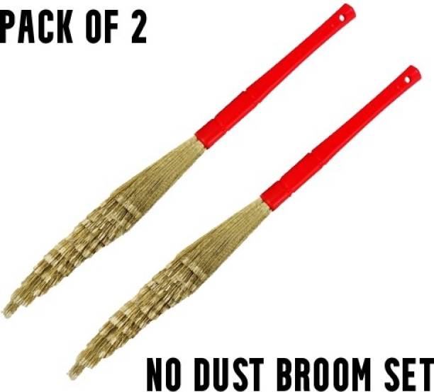 Picvel Water Resistant No Dust Broom Set Wet And Dry Washable Long Handle Broom Microfibre Wet and Dry Broom