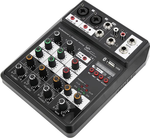 SOUVENIR USB Interface Audio Mixer 5V 2A Mixer Amp Mixer Voice Mixer Machine 4 Channel Mini Mixing for PC Recording Singing Digital Sound Mixer