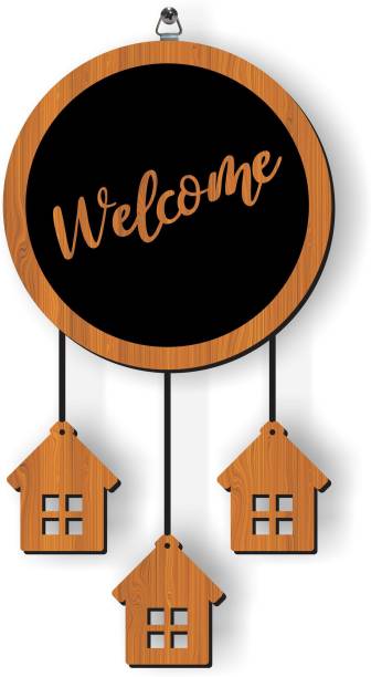 P Arts Wooden Welcome Name Plate