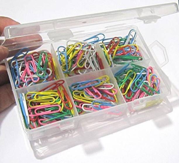 Msquare Supplies Premium Quality Medium Metal Paper Clips, Gem Clips, U Clips, ( 200 Piece) Multi-Color, for Holding Loose Papers
