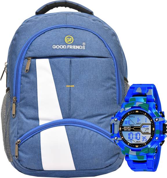 GOOD FRIENDS Best Quality Casual Trendy College Backpack Everyday Use/Army Watch Waterproof Backpack