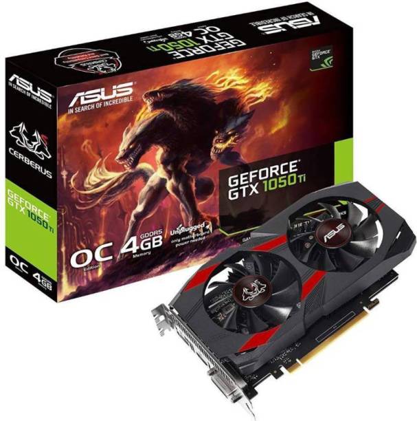 ASUS NVIDIA GeForce GTX 1050Ti 4GB OC Edition GDDR5 Gaming Graphics Card 4 GB GDDR5 Graphics Card