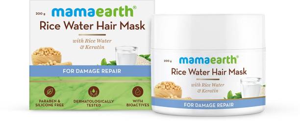 MamaEarth Rice Water Hair Mask with Rice Water & Keratin For Smoothening Hair & Damage Repair