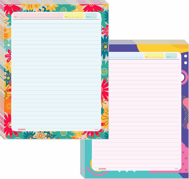 ESCAPER Premium Multicolor Series Ruled A4 70 gsm Project Paper