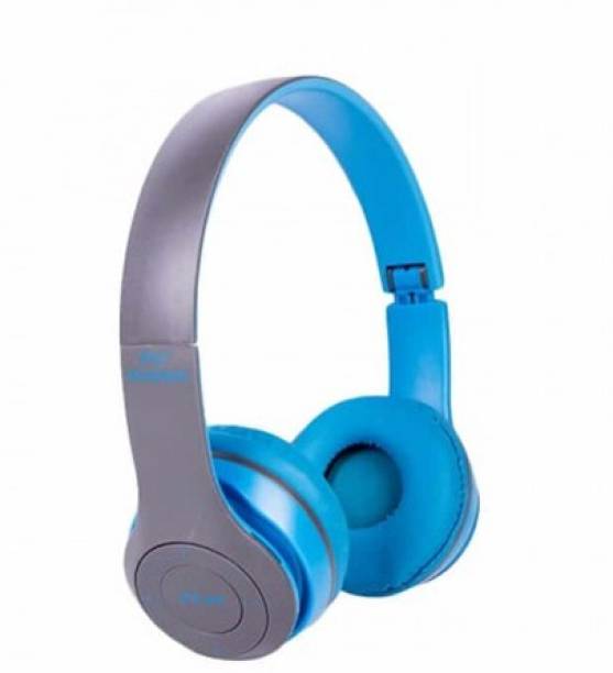 PHAGQU P47 Foldable Wireless Headphone Sports Headphone with Mic Bluetooth, Wired Headset