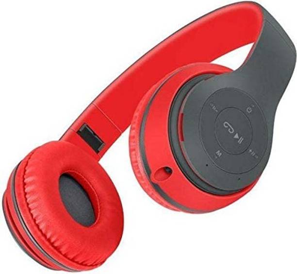 PHAGQU P47 Foldable/Sports/Office/ Gaming Wireless Headphone with Mic Bluetooth, Wired Headset