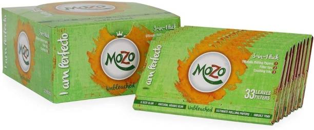 Bongchie MOZO Premium Natural Rolling Papers with filter Unbleached Premium King Size 12 gsm Multipurpose Paper