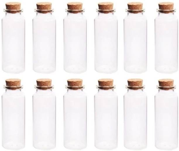 Satyam Kraft Glass Material Mini Wishing Bottle with Cork Stoppers for DIY Decoration, Wedding and Party Decoration (12). Decorative Bottle
