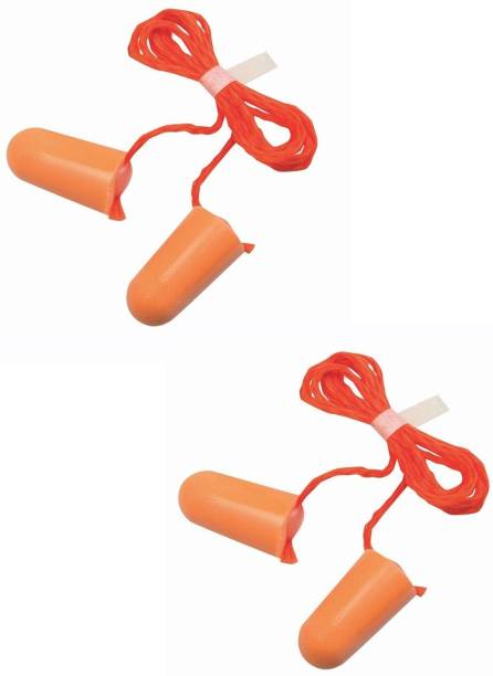Pacificdeals Pack of 2 Silicone Earplugs For Noise Reducer Study Mediation Sleeping Travelling (Orange) Ear Plug