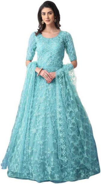 light blue long gown