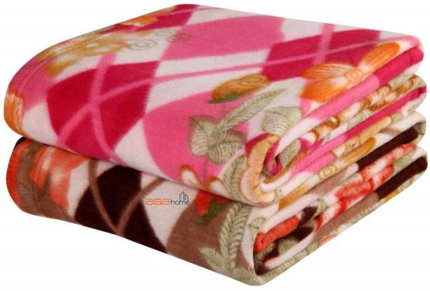 MeterMent Floral Single Fleece Blanket for  Mild Winter