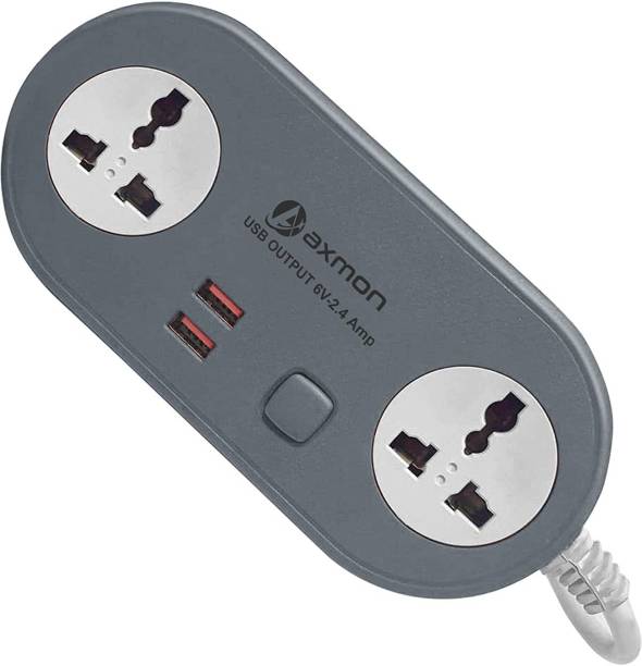 Axmon Multiple Devices Tablet Laptop Computer (2+2 Grey) 2  Socket Extension Boards