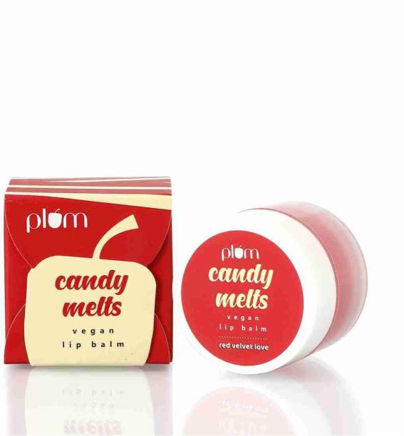 Plum Candy Melts Vegan Lip Balm | Red Velvet Love | Tinted Fruity lip balm | 100% Vegan, Cruelty Free | 12g Red Velvet