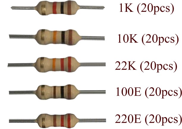 1/4 Watt 560 Ohm Carbon Film Resistor 5% Tolerances 0.25W 100pcs 4 Color Band 