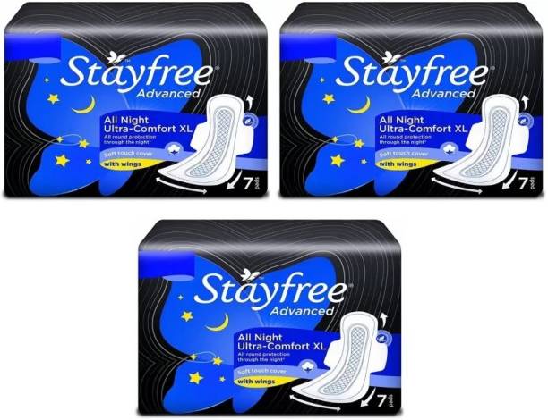 STAYFREE Advanced All Night XL 7+7+7 Sanitary Pad
