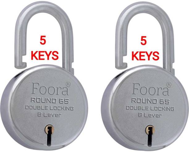 Foora lock and key Round 65mm with 5 keys lock for home, 8lever, padlock for door,gate Lock