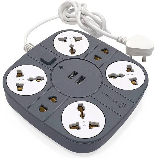 Axmon Extension board [FIRE PROOF ] [SHOCK PROOF ] 10 Amp [2 USB Ports ] 1.8 M CORD 6  Socket Extension Boards