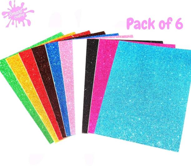 SmartCrafting Best Gifts For Kids Glitter Sheets( Pack of 6)