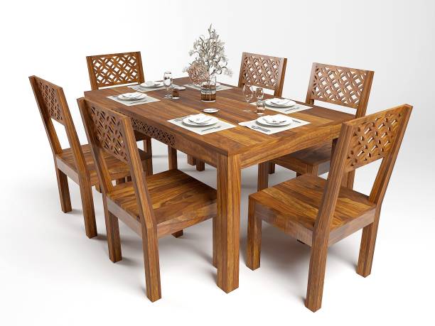 Vailge Solid Wood 6 Seater Dining Set